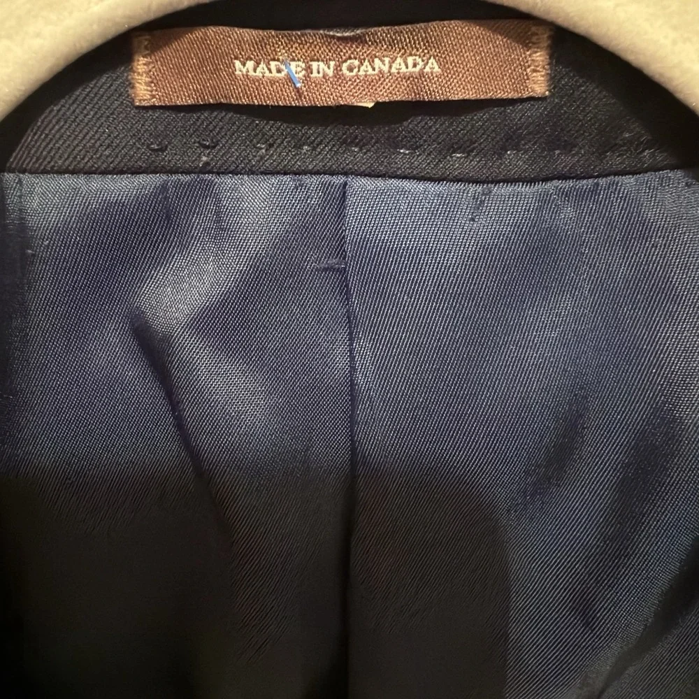 Peter Millar Blazer Mens 46L 100%‎ Wool Navy Sport Coat Jacket Made in Canada